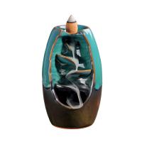 Backflow Incense Burner, Porcelain, for home and office, 70x70x125mm, Sold By PC