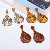 Wood Drop Earring, plated, fashion jewelry & for woman & hollow, more colors for choice, 2Pairs/Lot, Sold By Lot