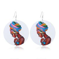 Wood Drop Earring with Zinc Alloy plated fashion jewelry & for woman white Sold By Lot