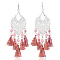 Tibetan Style Tassel Earring, with Cotton Thread, plated, fashion jewelry & for woman, more colors for choice, nickel, lead & cadmium free, Sold By Pair