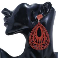 Adhmad Buail Earring, plátáilte, jewelry faisin & do bhean & log, reddish-donn, 2Péirí/Lot, Díolta De réir Lot