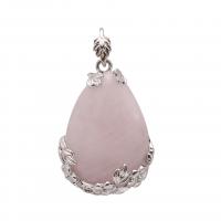 Gemstone Pendants Jewelry with Zinc Alloy Teardrop silver color plated & Unisex Sold By PC