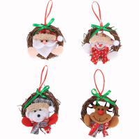 Rattan Christmas Tree Decoration, with Sponge & Cloth, different styles for choice, 100x100mm, 5/Lot, Sold By Lot