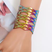 alliage de zinc bracelet manchette, Placage, bijoux de mode & pour femme, multicolore, protéger l'environnement, sans nickel, plomb et cadmium, 60*60mm, 2PC/lot, Vendu par lot