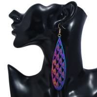 Stainless Steel Drop Earring plated fashion jewelry & for woman multi-colored 100*30mm Sold By Lot