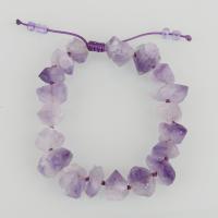 améthyste bracelet, Réglable & bijoux de mode & naturel & unisexe, violet, 9-17x6-11mm, Vendu par Environ 7-9 pouce brin