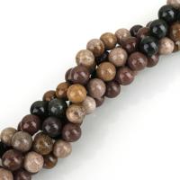 Caffè- Colore - Jasper -Stone perla, Cerchio, naturale, color caffè, 10x10x10mm, Foro:Appross. 1.5mm, 39PC/filo, Venduto per Appross. 15 pollice filo