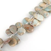 Aqua Terra Jasper Beads, Teardrop, natural, 20x30x7mm, 14PCs/Strand, Sold Per Approx 15.5 Inch Strand
