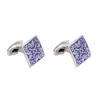 Brass Cufflinks Square silver color plated fashion jewelry & for man nickel lead & cadmium free Sold By Pair