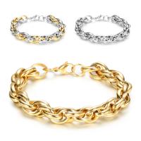 سوار مجوهرات الفولاذ المقاوم للصدأ, مطلي, مجوهرات الموضة & أنماط مختلفة للاختيار & للرجل, 10mm, تباع لكل تقريبا 8.6 بوصة حبلا