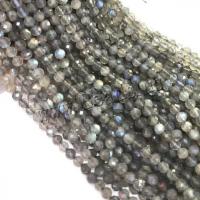 Labradorit Perlen, verschiedene Größen vorhanden & facettierte, grau, Bohrung:ca. 1mm, verkauft von Strang