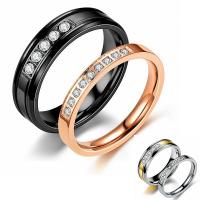 Cubic Zirconia nerezové prst prsten, Nerez, s Cubic Zirconia, á, módní šperky & unisex, více barev na výběr, Prodáno By PC