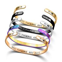 Stainless Steel Cuff Bangle, plated, fashion jewelry & Unisex, more colors for choice, 6mm, Sold By PC