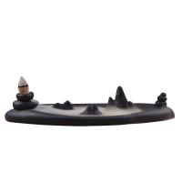 Backflow Incense Burner, Resin, for home and office & durable, Jet, 245x75x50mm, Sold By PC