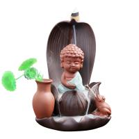 Backflow Incense Burner, Porcelain, half handmade, for home and office & durable & different styles for choice, 150x160mm, Sold By PC