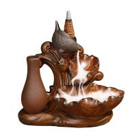 Backflow Incense Burner, Porcelain, half handmade, for home and office & durable, 160x100x160mm, Sold By PC