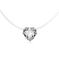 Cubic Zirconia Necklace, with PVC Cord, fashion jewelry & for woman, 40+5cm, Sold By Strand