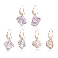 Zinc Alloy Drop Earrings with Shell plated fashion jewelry & for woman nickel lead & cadmium free Sold By Pair