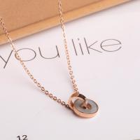 Titanium Steel Necklace, with 5cm extender chain, plated, fashion jewelry & for woman, rose gold color, Sold Per 15 Inch Strand
