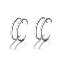 925 Sterling Silver Earring Clip, platinum plated, different styles for choice & for woman, 8x9mm, Sold By Pair