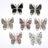 Cloth Iron-on Patches, with Rhinestone, Butterfly, DIY, more colors for choice, Sold By PC