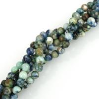 Opal blau Perle, rund, natürliche & verschiedene Größen vorhanden, Bohrung:ca. 1.5mm, 69PCs/Strang, verkauft per ca. 16 ZollInch Strang