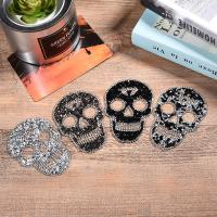 Rhinestone Iron-on Patches, Skull, fashion jewelry & DIY, more colors for choice, 15PCs/Lot, Sold By Lot