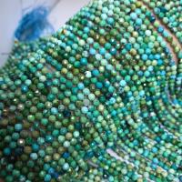 Χάντρες Turquoise, Φυσικό Τυρκουάζ, γυαλισμένο, διαφορετικό μέγεθος για την επιλογή & πολύπλευρη, πράσινος, Τρύπα:Περίπου 1mm, Περίπου 190PCs/Strand, Sold Με Strand