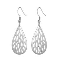 Stainless Steel Drop Earring Teardrop plated for woman & hollow Sold By Pair