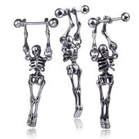 Stainless Steel Drop Earring Skeleton hypo allergic & punk style Sold By PC
