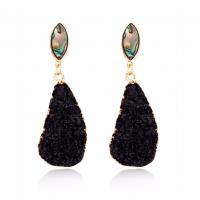 Resin Drop Earring with Zinc Alloy plated fashion jewelry & for woman 62mm Sold By Pair