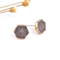 Zinc Alloy Stud Earring with Resin fashion jewelry & for woman nickel lead & cadmium free 10mm Sold By Pair