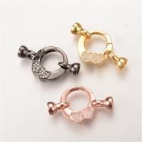 Brass Spring Ring Clasp plated micro pave cubic zirconia nickel lead & cadmium free Sold By PC