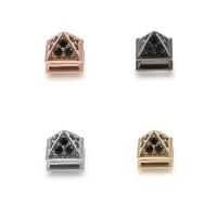 Perles cubes en laiton zircon Micro Pave, Placage, pavé de micro zircon, plus de couleurs à choisir, protéger l'environnement, sans nickel, plomb et cadmium, 7.6x8.1mm, 5PC/lot, Vendu par lot