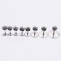 Stainless Steel Earring Stud Component, DIY & different size for choice, original color, 100PCs/Bag, Sold By Bag