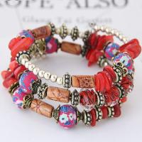 Zinc Alloy Bracelet with Polymer Clay & Shell plated Bohemian style & for woman nickel lead & cadmium free 30mm Inner Approx 50mm Sold By Lot