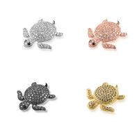 Cubic Zirconia Micro Pave Brass Beads, Turtle, plated, micro pave cubic zirconia, more colors for choice, nickel, lead & cadmium free, 18.8x18.5mm, Hole:Approx 1mm, 5PCs/Lot, Sold By Lot