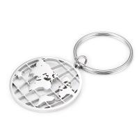Stainless Steel Key Clasp, plated, Unisex & hollow, silver color, 35mm, 2PCs/Bag, Sold By Bag