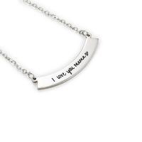 Stainless Steel Jewelry Necklace plated fashion jewelry & Unisex silver color 60mm 35*5mm Sold By Bag