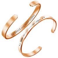 acier inoxydable bracelet manchette, Placage, bijoux de mode & unisexe & styles différents pour le choix, 65*6mm, Vendu par PC