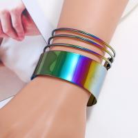 alliage de zinc bracelet manchette, Placage, bijoux de mode & unisexe, multicolore, protéger l'environnement, sans nickel, plomb et cadmium, 6*45mm, 2PC/lot, Vendu par lot
