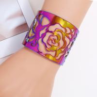 Tibetan Style Cuff Bangle, plated, fashion jewelry & Unisex, multi-colored, nickel, lead & cadmium free, 60*50mm, 2PCs/Lot, Sold By Lot