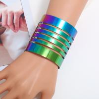 Zinc Alloy Cuff Bangle plated fashion jewelry & Unisex multi-colored nickel lead & cadmium free 62*65mm Sold By Lot