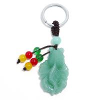 Jade Karabiner mit Schlüsselringen, plattiert, Modeschmuck & DIY & für Frau, grün, 2PCs/Menge, verkauft von Menge