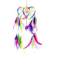 Fashion Dream Catcher, Iron, with Cotton Thread & Feather, handmade, for home and office & fashion jewelry, multi-colored, 500mm, Sold By PC