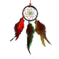 Fashion Dream Catcher, Plastic, with Cotton Thread & Feather, handmade, for home and office, multi-colored, 6cm, Sold By PC