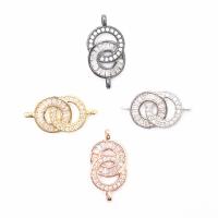 Cubic Zirconia Micro Pave Brass Connector plated micro pave cubic zirconia & 1/1 loop nickel lead & cadmium free Approx 1mm Sold By Lot