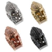 Cubic Zirconia Micro Pave Brass Beads, Helmet, plated, micro pave cubic zirconia, more colors for choice, nickel, lead & cadmium free, 11.9x19.7mm, Hole:Approx 1mm, 5PCs/Lot, Sold By Lot