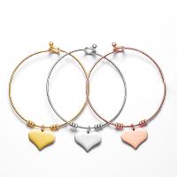 Bracelet en acier inoxydable, coeur, bijoux de mode & pour femme, plus de couleurs à choisir, 7.5cm, 5PC/lot, Vendu par lot