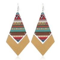 Wood Earring with Zinc Alloy plated for woman Sold By Lot